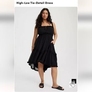 Black High-Low Dress Torrid Hi-Lo, NWT